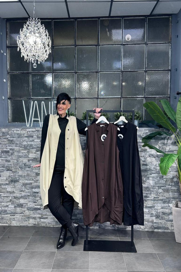 Gilet collo coreana - Burro