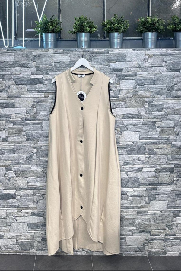 Gilet collo coreana - Burro