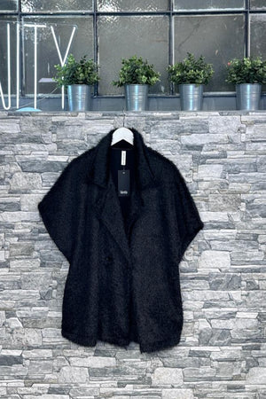 Giacca pelosetta doppio petto - Nero