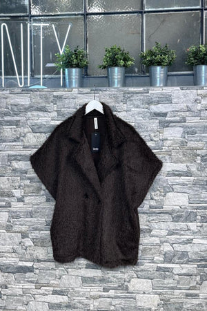 Giacca pelosetta doppio petto - Moro