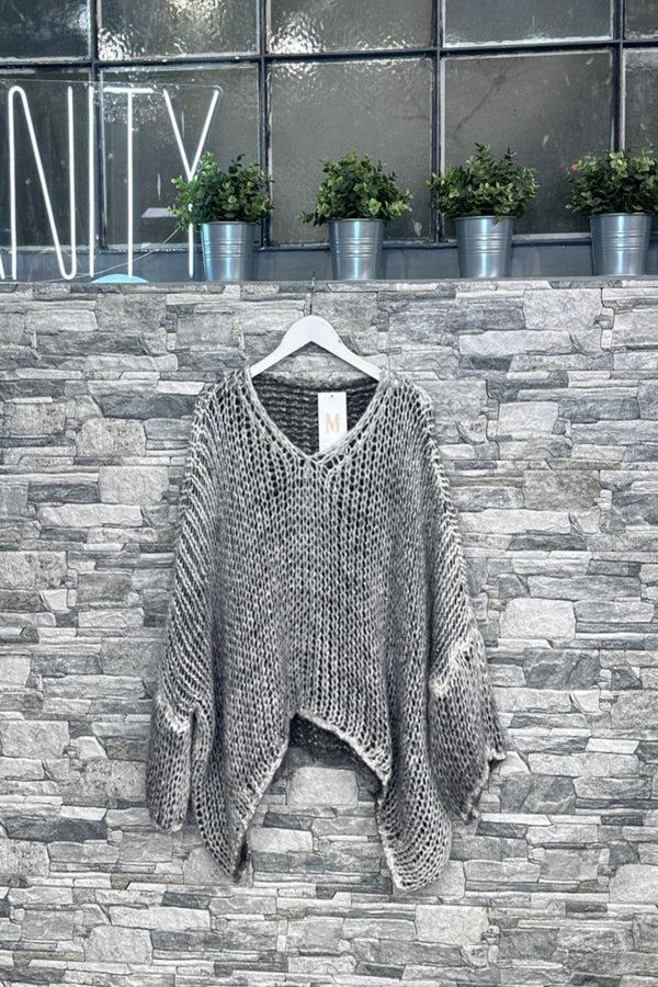 Maxi pull mohair maltinto - Nero