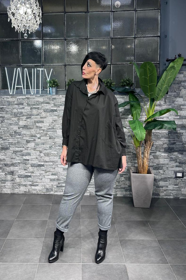 Pantalone flanella quadretti - Nero