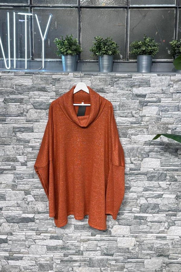 Pull over lurex - Ruggine