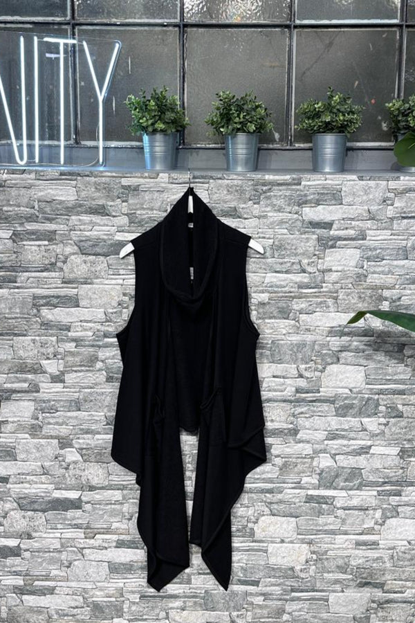 Gilet felpa asimmetrico - Nero