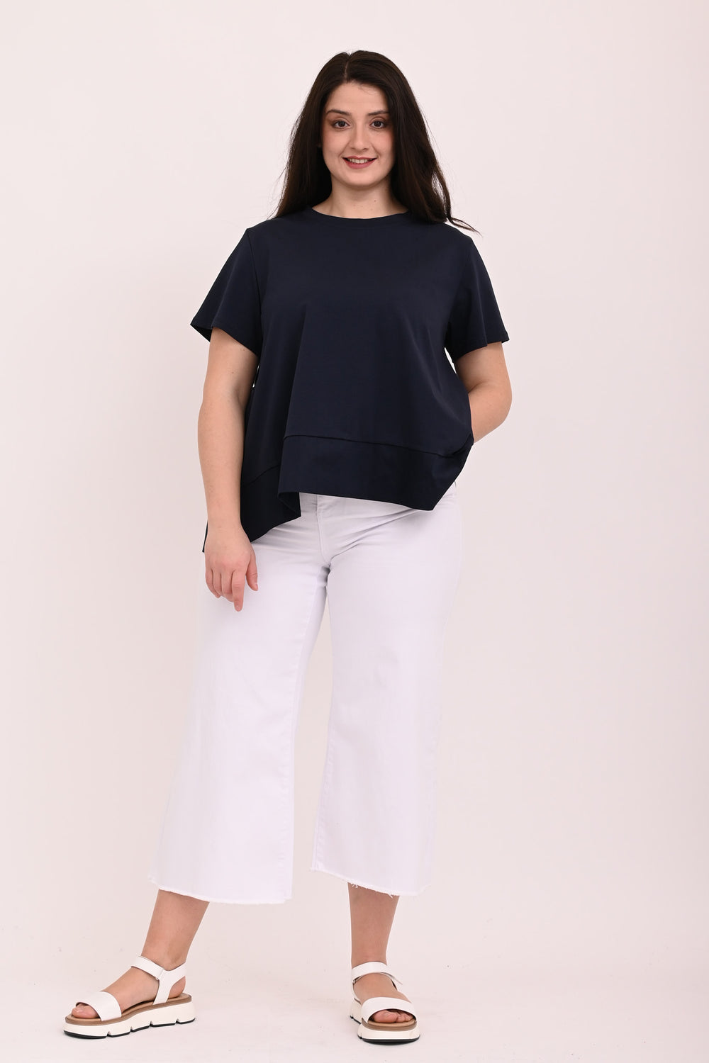 Flared Jersey with Edge - Blue