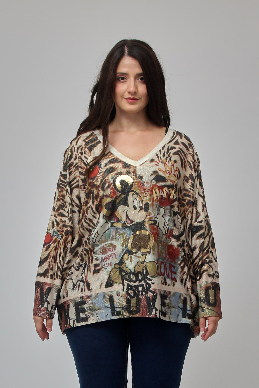 Maglia scatola fumetti lurex - Topolino tigrato