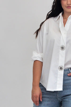 Camicia scatola strass - Bianco