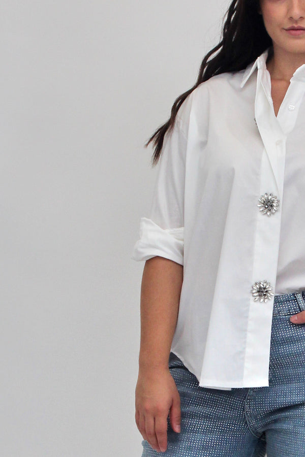 Camicia scatola strass - Bianco