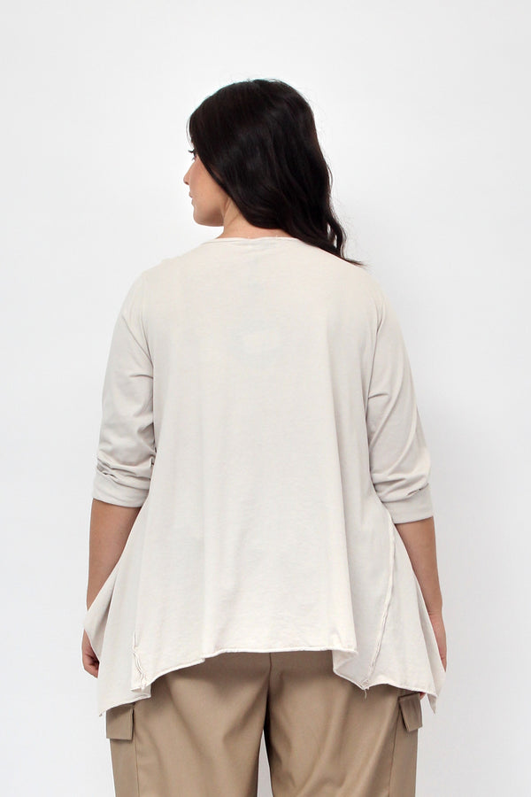 T-shirt punte laterali - Gesso