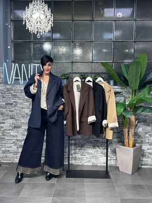 Cappotto neoprene nido d'ape - Blu