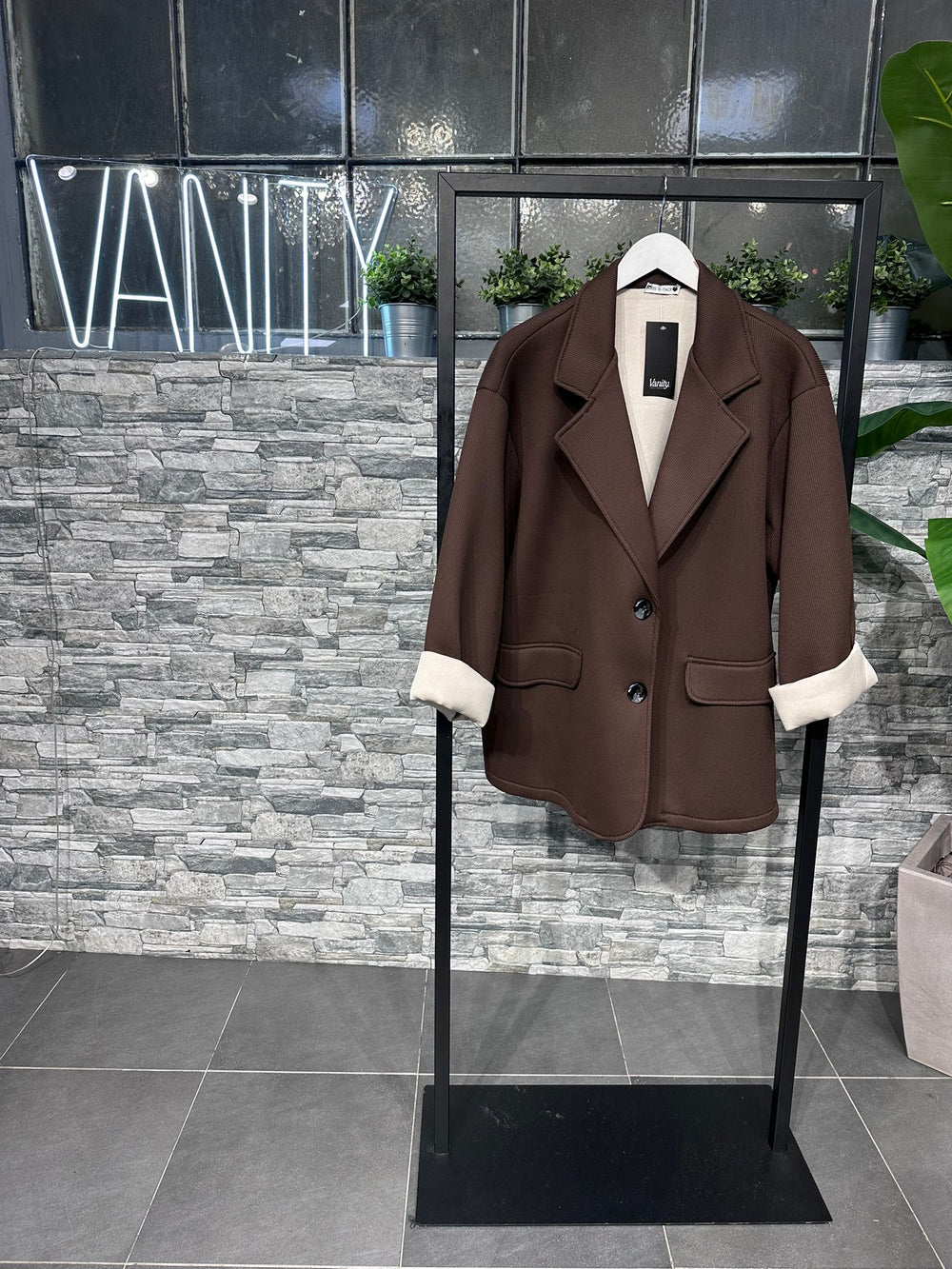 Cappotto neoprene nido d'ape - Moro