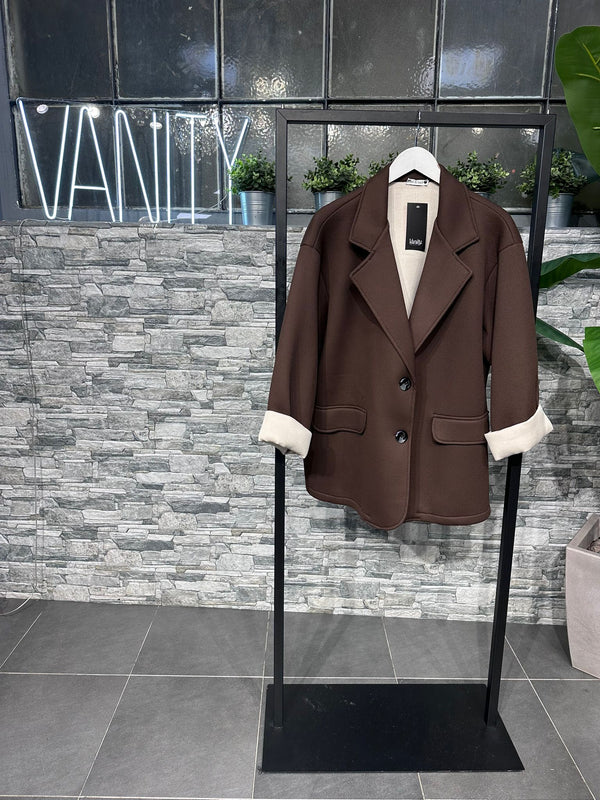 Cappotto neoprene nido d'ape - Moro