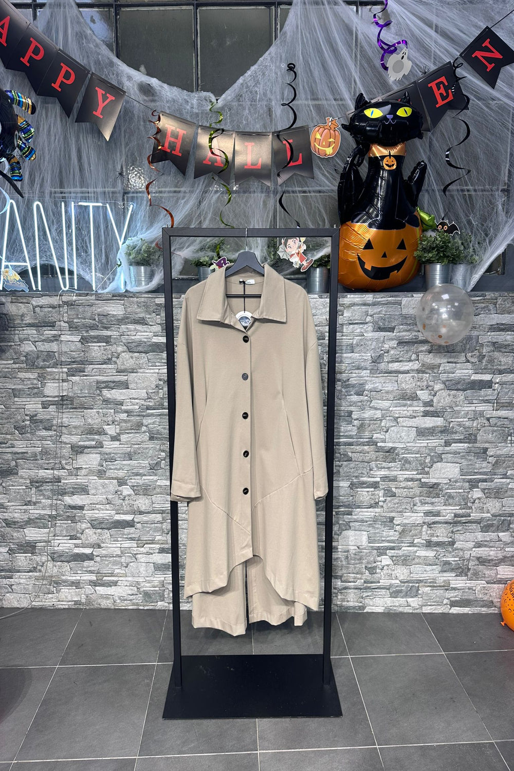 Cappotto over punto Roma - GREIGE