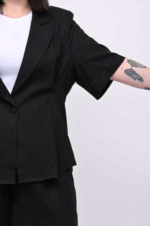 Tailleur lino bermuda - Nero