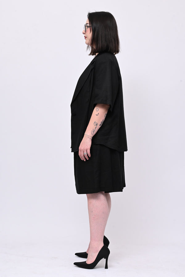 Tailleur lino bermuda - Nero