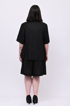 Tailleur lino bermuda - Nero