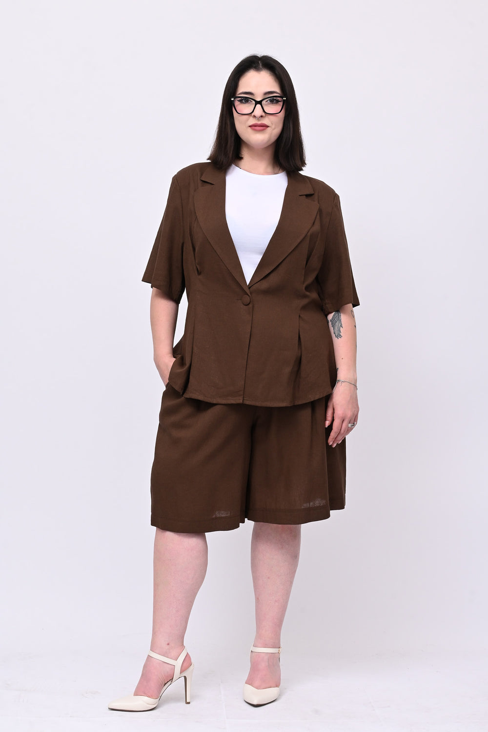 Tailleur lino bermuda - Moro
